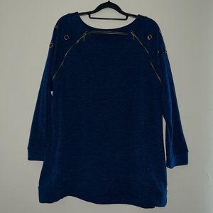 Navy Blue, Long Sleeved Shirt, Size 2XL
